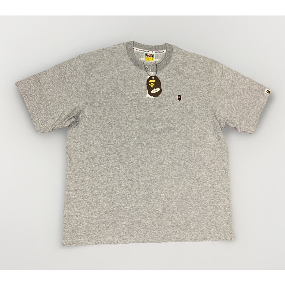 A Bathing Ape BAPE One Point Relaxed Fit Gray Tee Mens Large